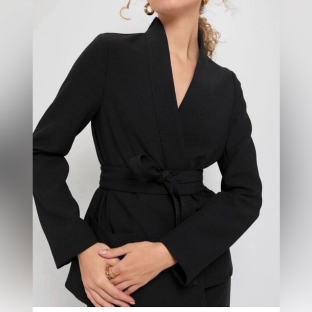 Tuckernuck Black Gracie Wrap Blazer Nwt Size Large